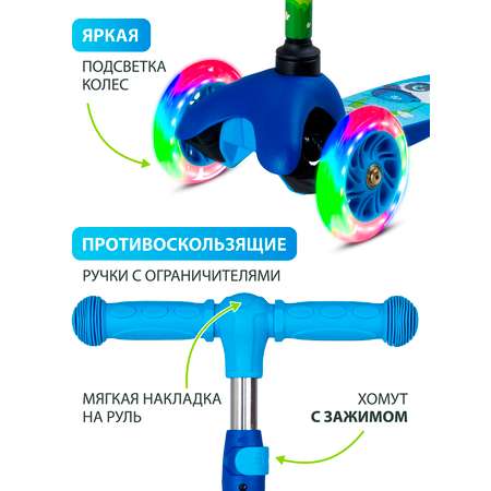 Самокат детский трехколесный CITYRIDE 120/76 со светящимися колесами