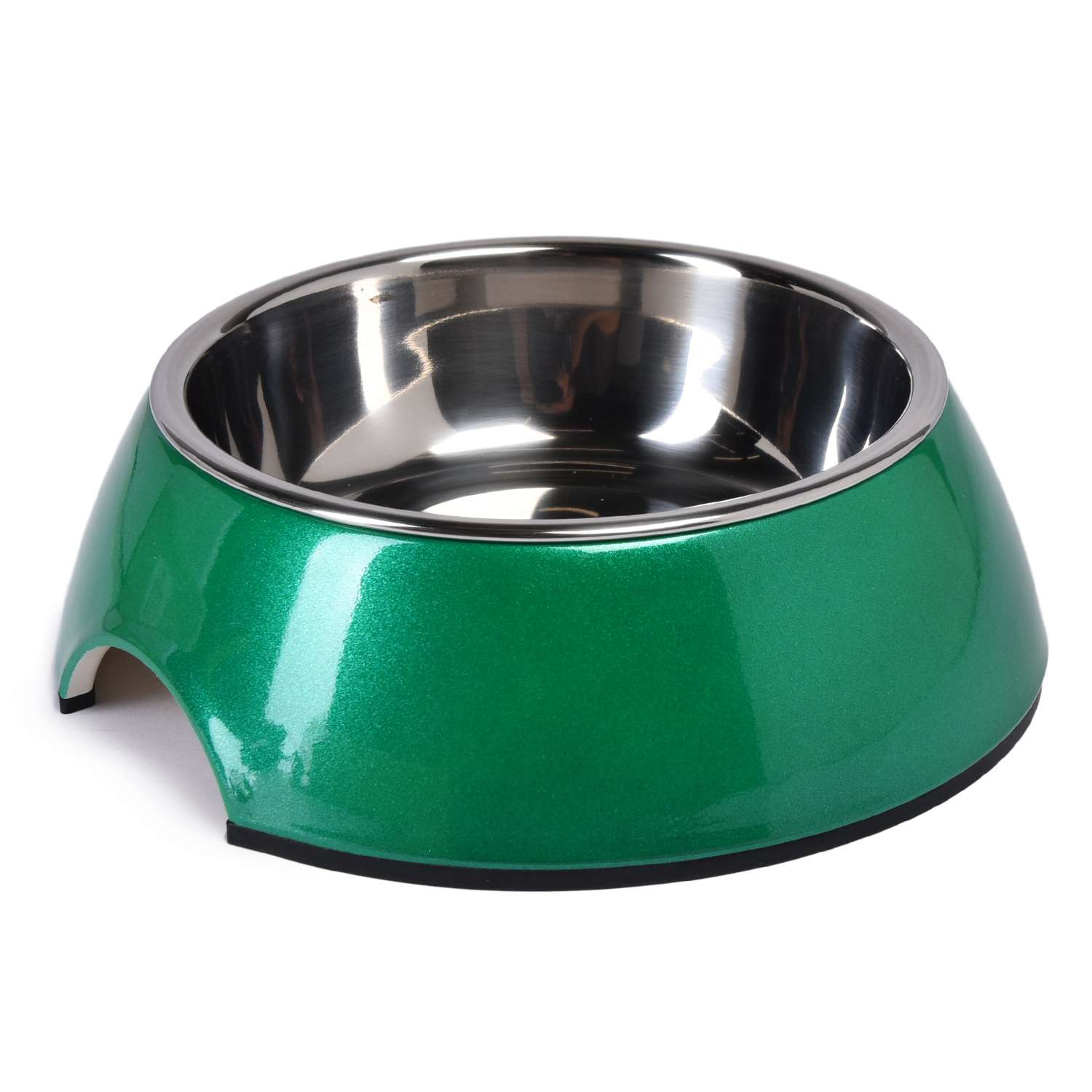 Миска для собак SuperDesign на меламиновой подставке 160мл Зеленый перламутр 16040 - фото 1