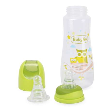 Бутылочка BabyGo 250мл Green 2 соски с 0 месяцев