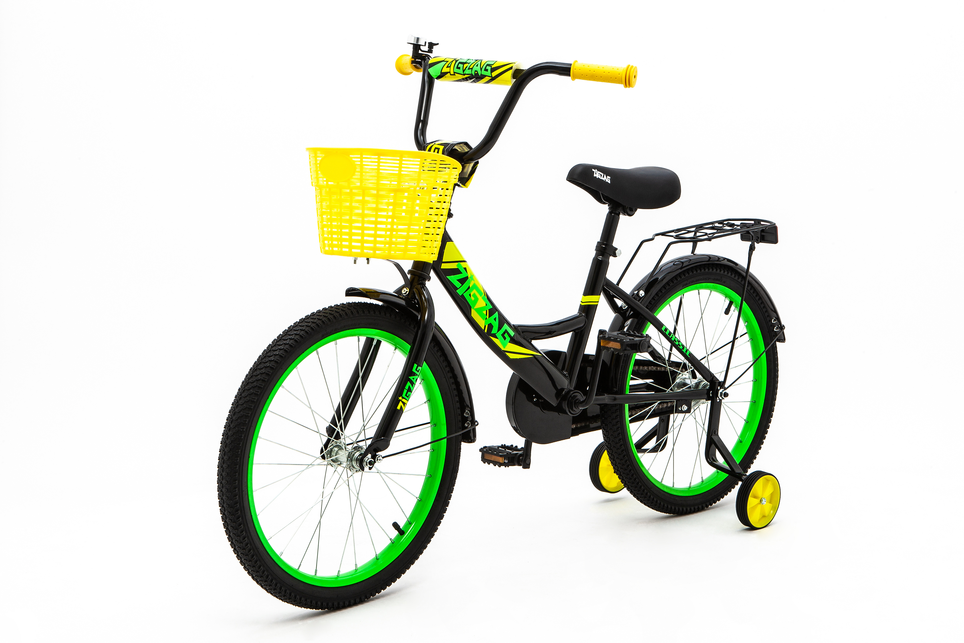 Велосипед ZigZag CLASSIC черный желтый зеленый 20 дюймов - фото 3