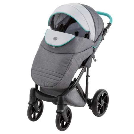 Коляска 2в1 BeBe-mobile Marconi Standart BE31-C Светло-серый+Темно-серый+Mint кожаная отделка