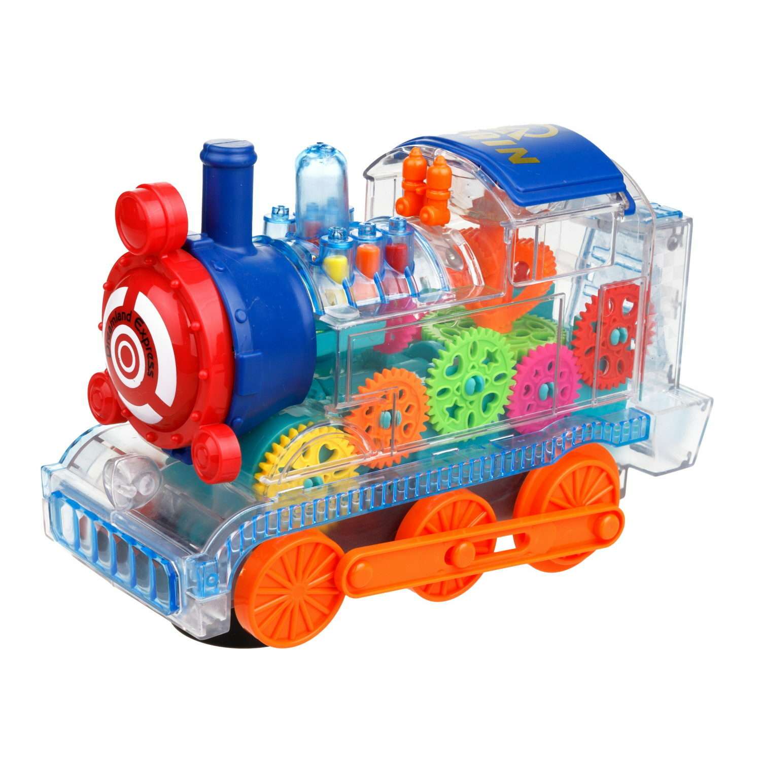 Светящаяся машинка 1TOY с шестеренками Движок музыкальная со светом паровоз детский поезд - фото 2