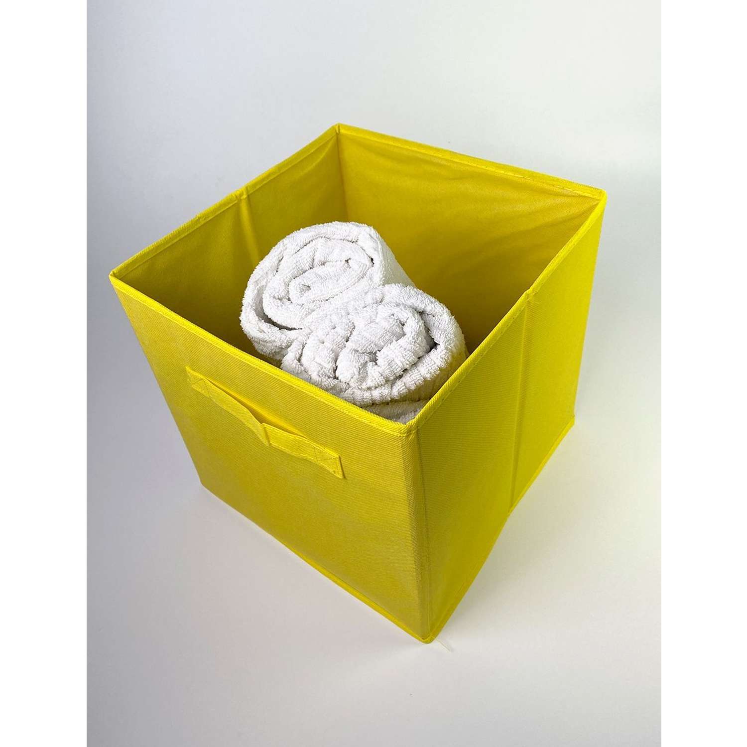 Короб-кубик ГЕЛЕОС для хранения вещей КУБ 33-6 30х30х30см желтый - фото 15