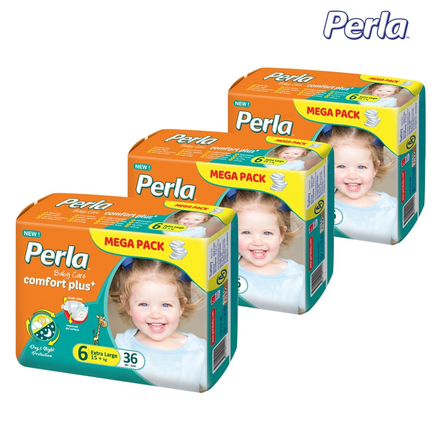 Подгузники Perla CP MEGA EXTRA LARGE 108 шт 15+ кг - фото 4