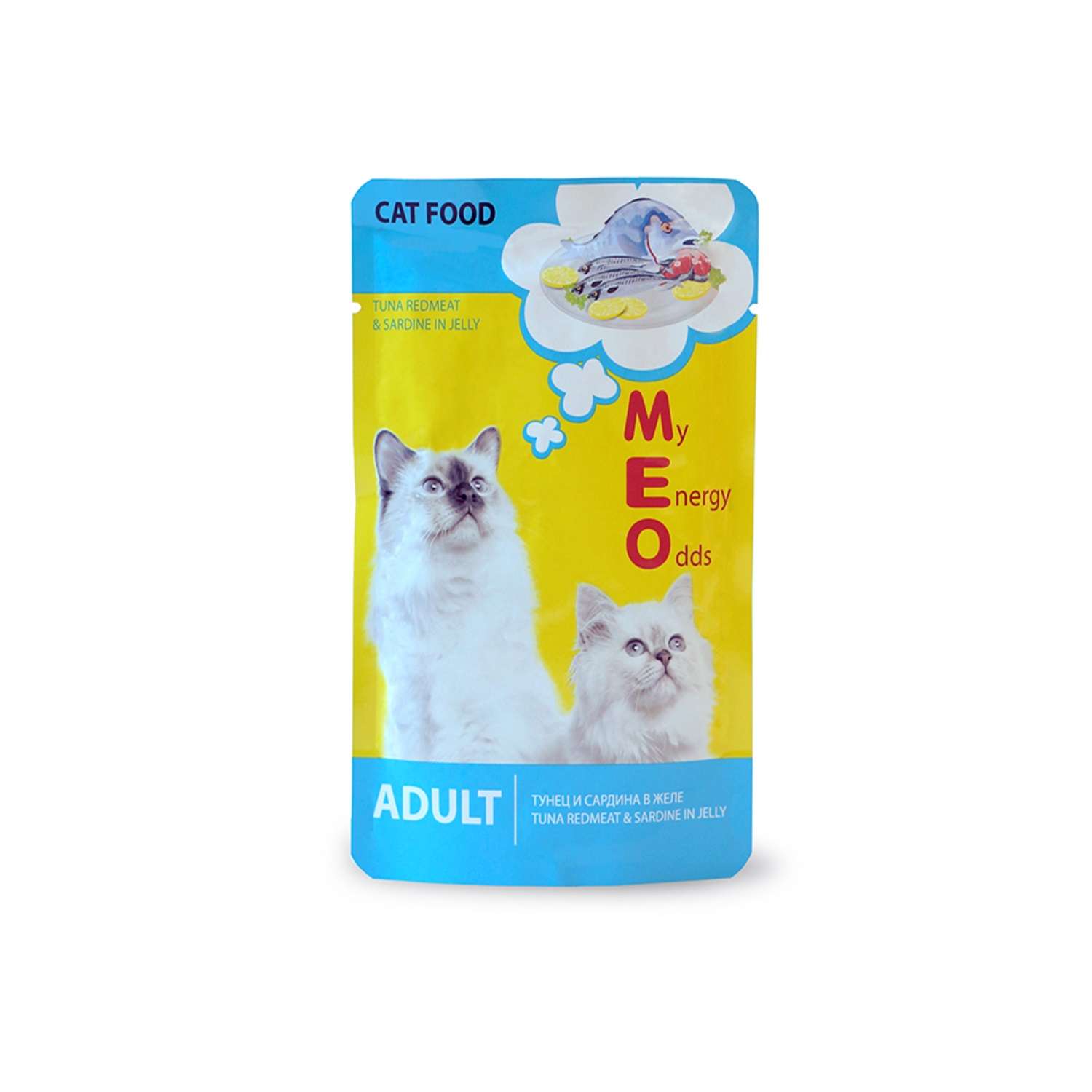 Корм для взрослых кошек Ме-О Adult №6 тунец и сардина в желе 80г - фото 1