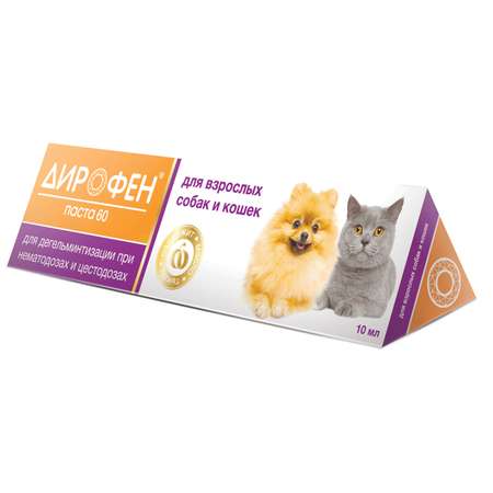 Препарат противопаразитарный для собак и кошек Apicenna Дирофен-паста 60 10мл