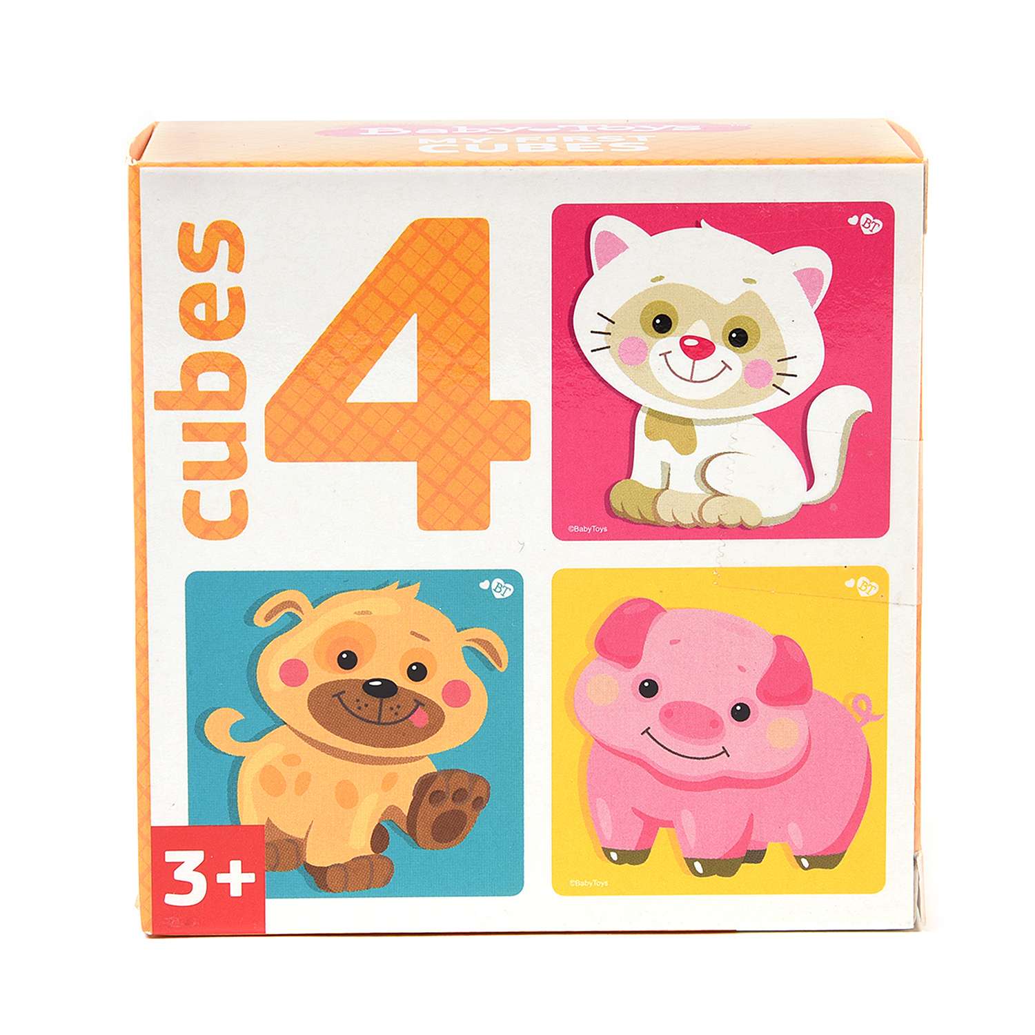 Кубики Десятое королевство BabyToys Домашние животные 4шт 3541 - фото 1
