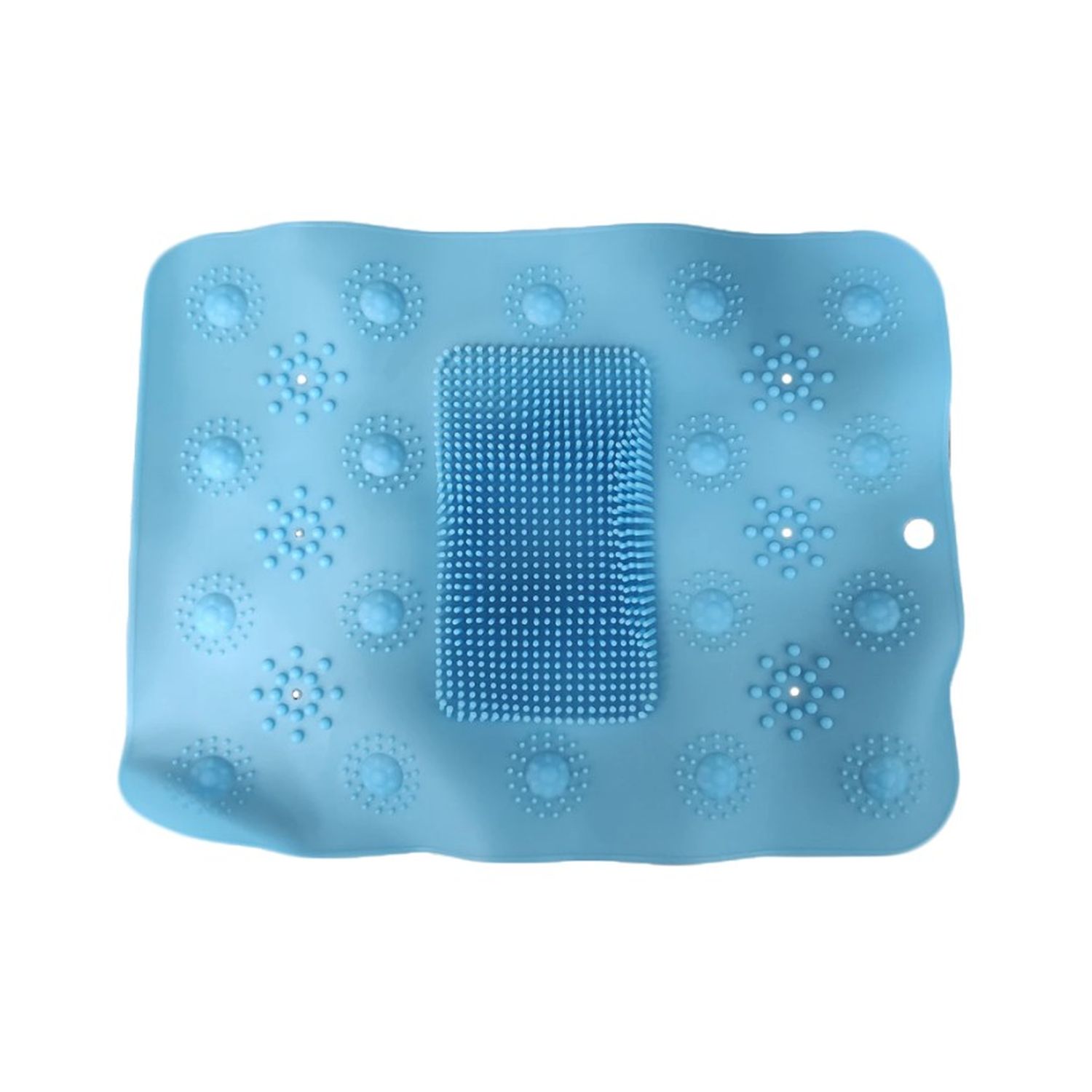 Силиконовый коврик Rabizy противоскользящий для ванной голубой - фото 2