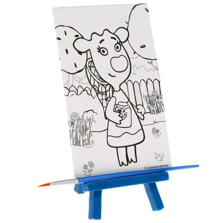 Набор для рисования МультиАРТ Оранжевая корова роспись холстов по контуру 2шт 306031