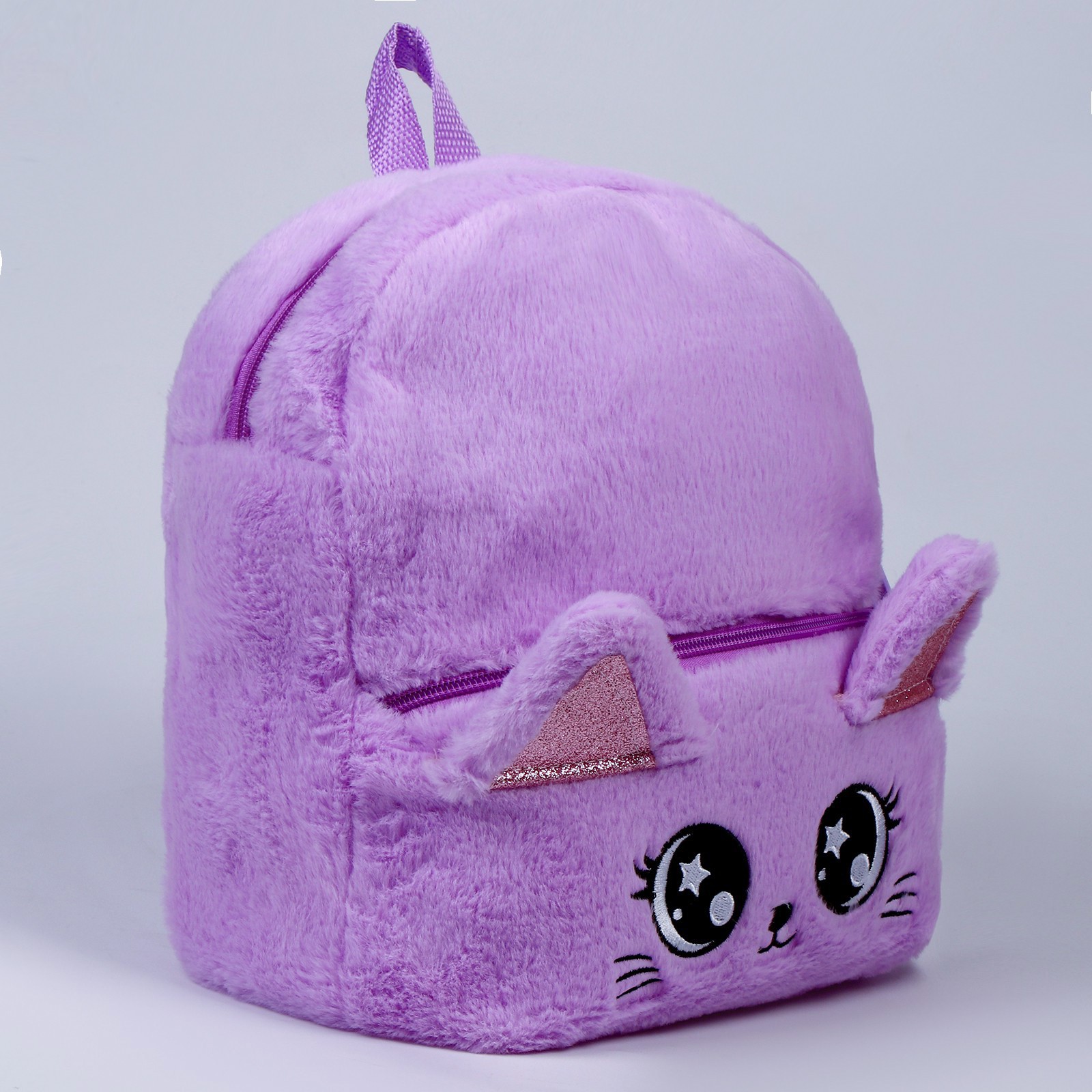 Рюкзак детский плюшевый Milo Toys «Котик» цвет фиолетовый - фото 2