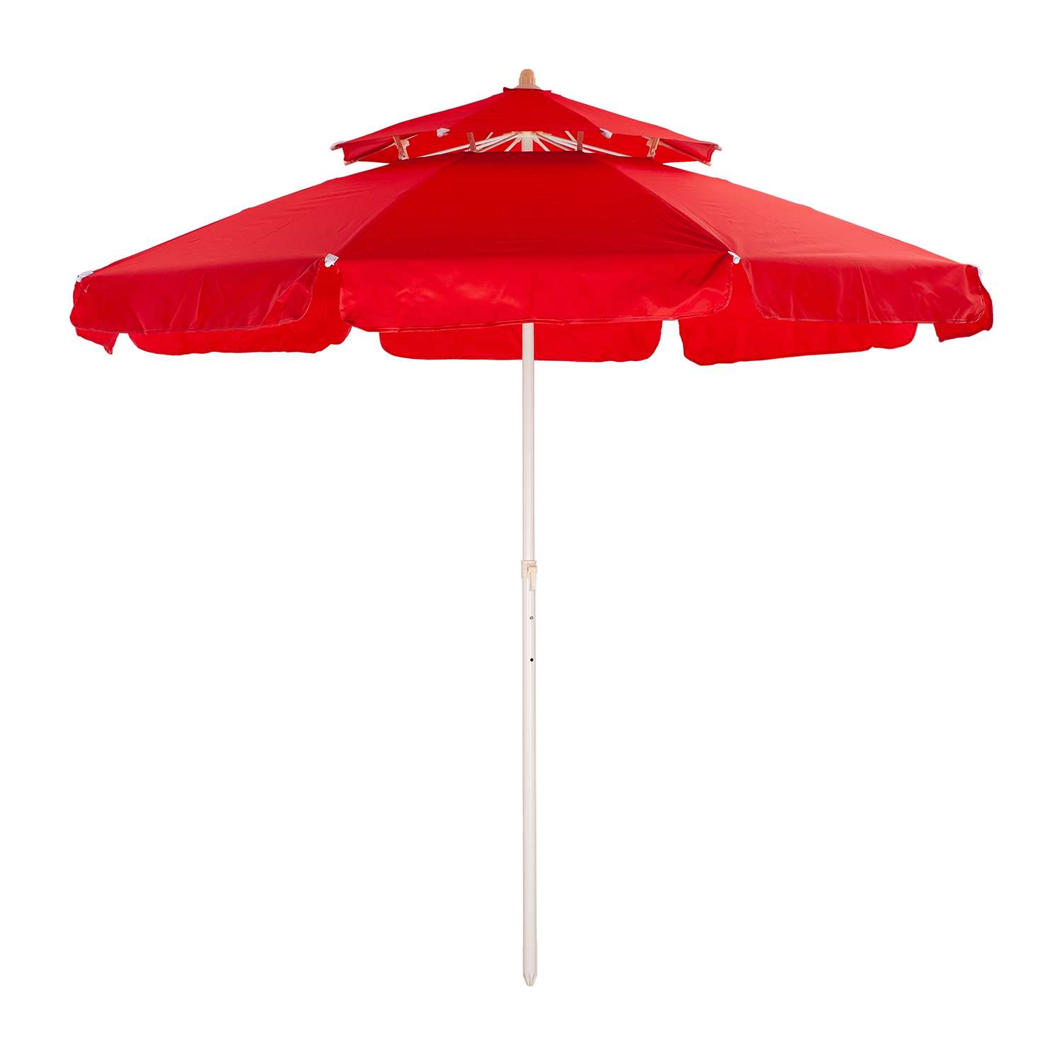 Зонт пляжный BABY STYLE большой с двойным клапаном 2.7 м красный - фото 3