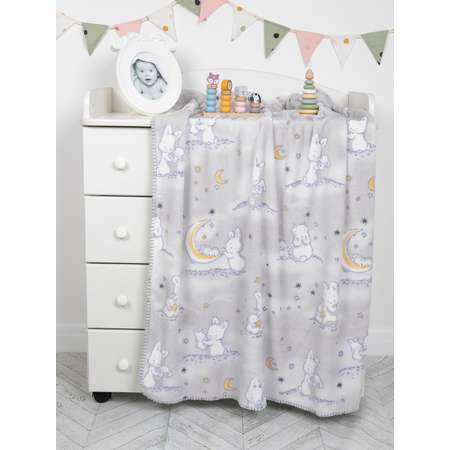 Плед для новорожденных Baby Nice MICRO FLANNEL Лунный зайчик 75х100