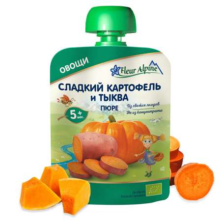 Пюре Fleur Alpine сладкий картофель-тыква 90г с 5месяцев