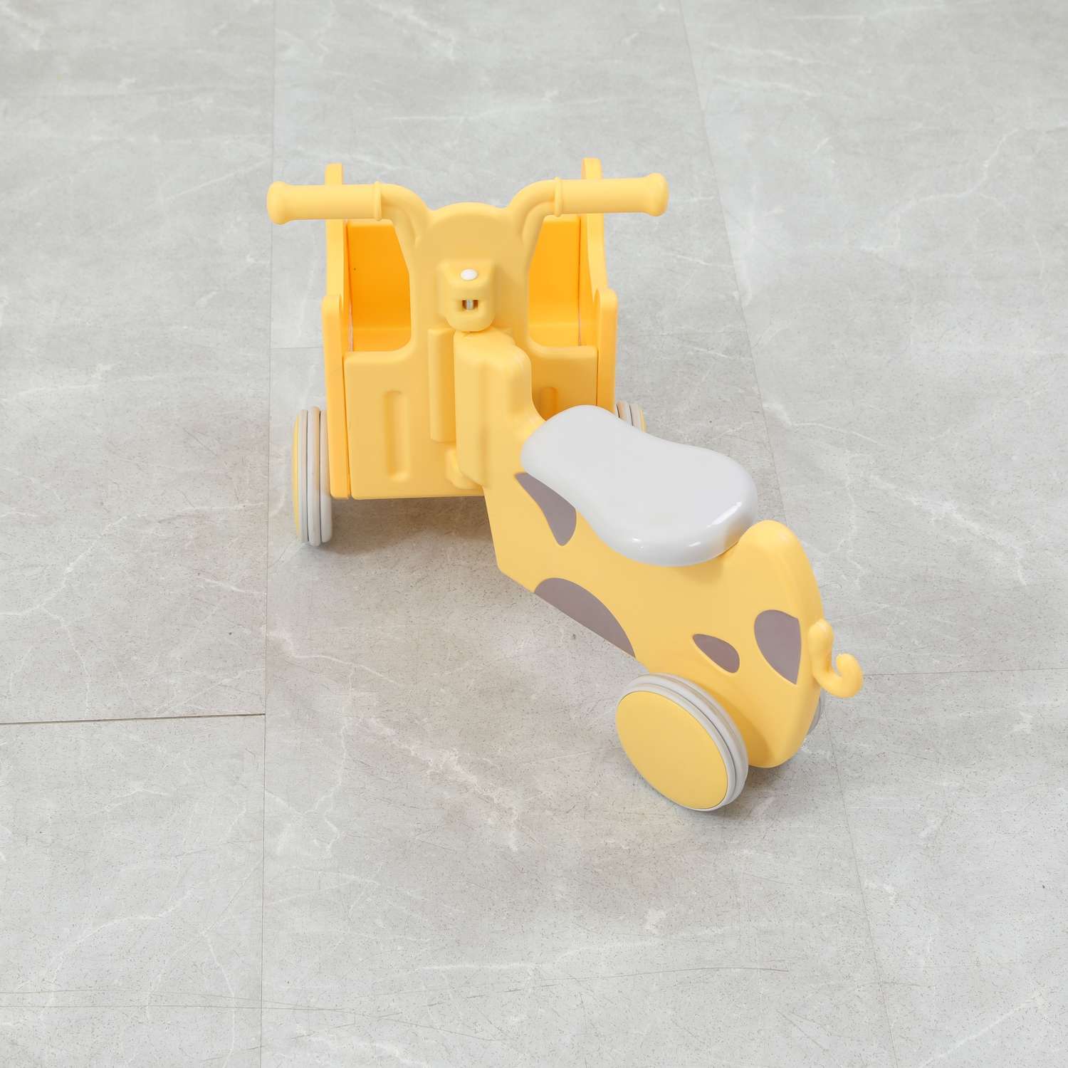 Машинка-каталка с корзиной UNIX Kids Hippo Yellow с ручками для дома и улицы беговел от 1 года до 40 кг желтый - фото 12