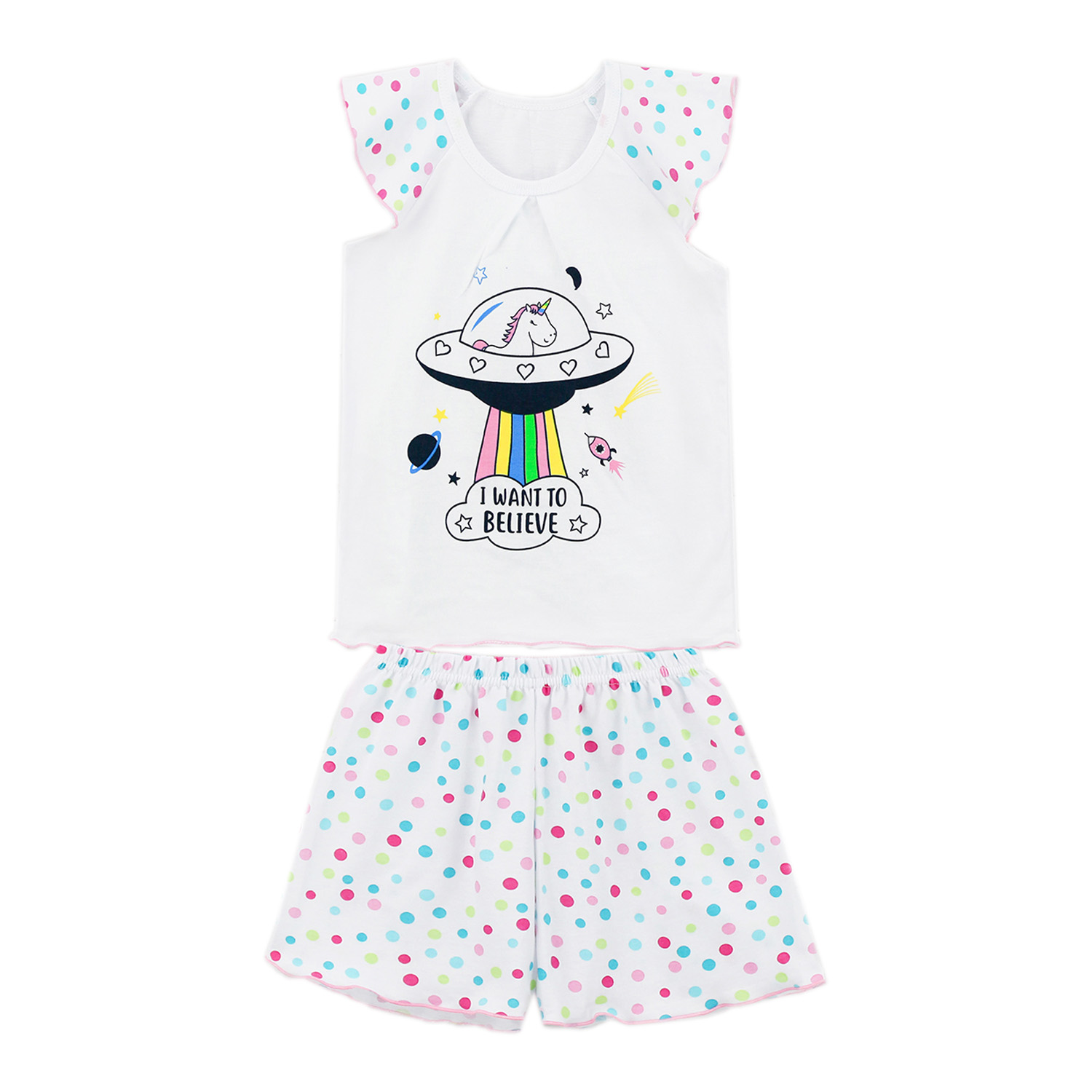 Пижама Babycollection 00-00025785 белый розовый желтый - фото 1