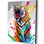 Картина по номерам Art sensation холст на подрамнике 40х50 см Свирепый тигр