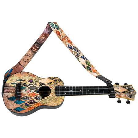Ремень Flight S35 GRANADA для гавайской гитары укулеле материал полипропилен цвет бежевый узор