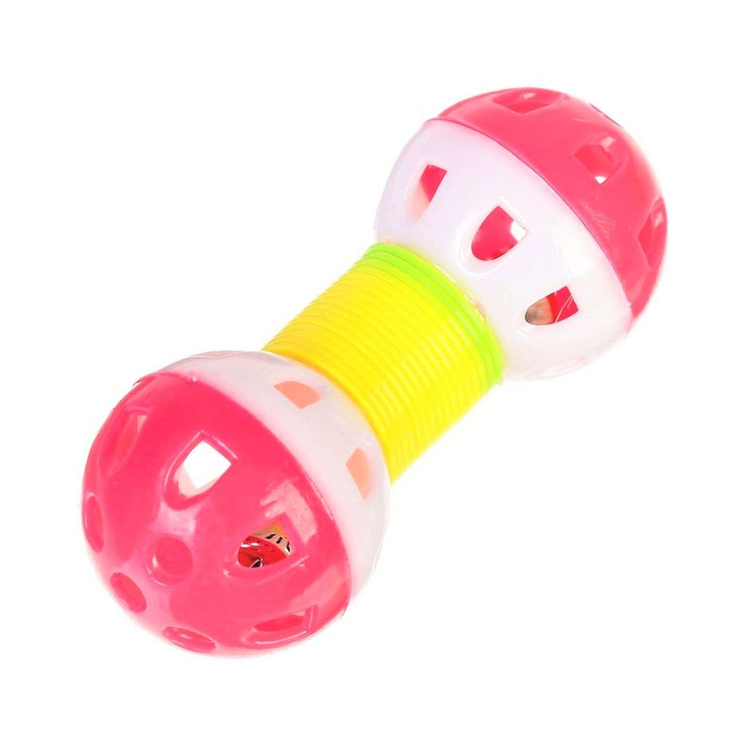 Игрушка для собак Uniglodis с бубенчиком желтый-розовый - фото 1