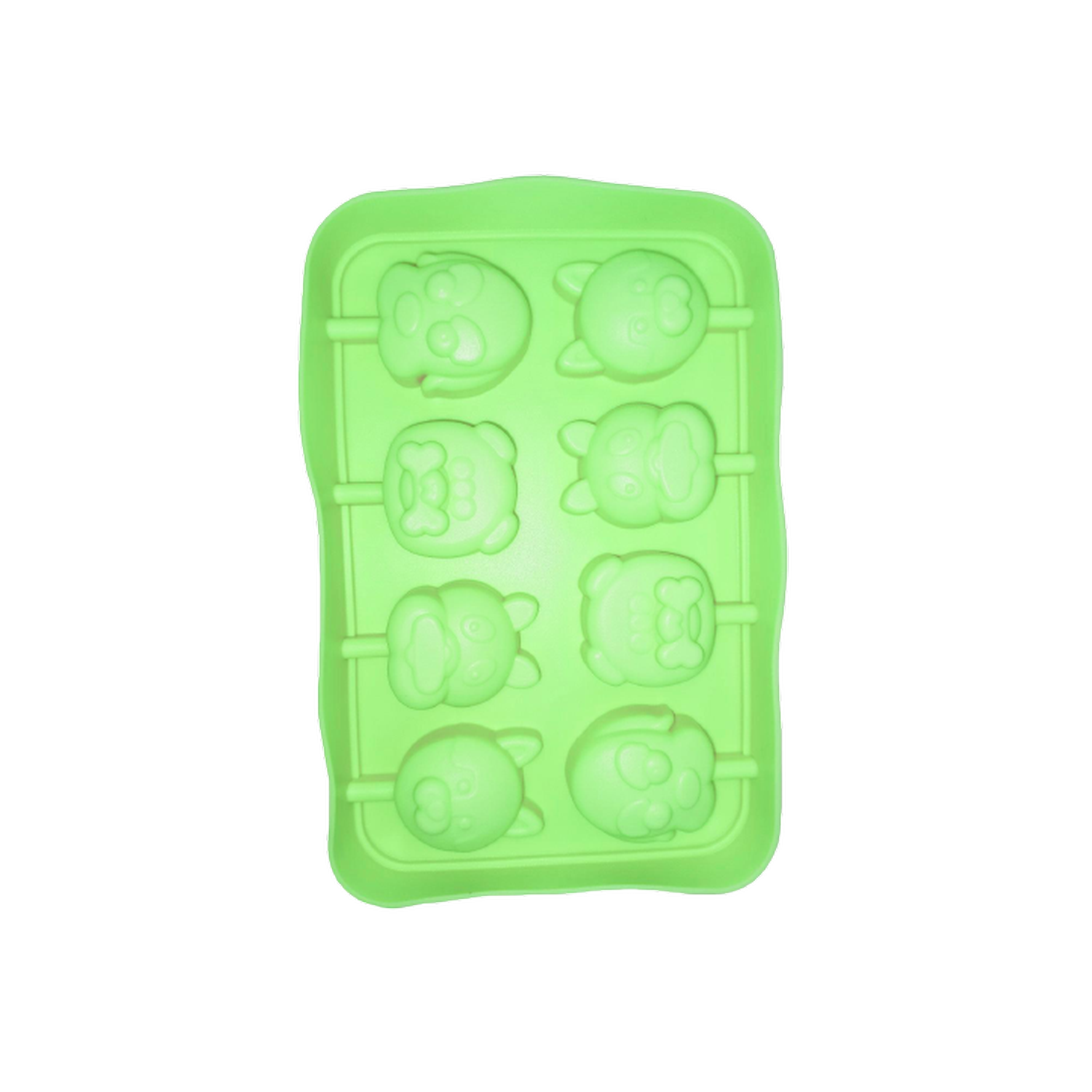 Форма для конфет Keyprods на палочке Собаки 8 ячеек силиконовая Зеленый - фото 1