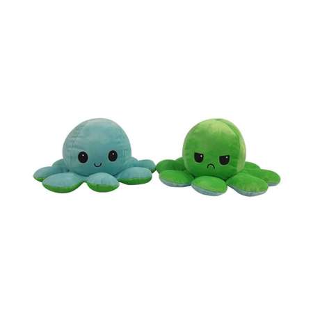 Игрушка мягкая Uniglodis вывернушка осьминожка зеленый/голубой