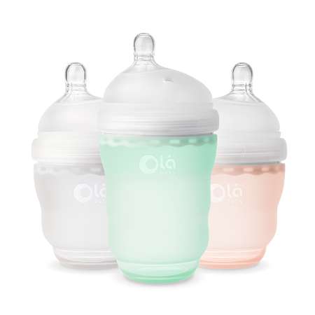 Детская бутылочка из силикона Olababy 240 мл коралл