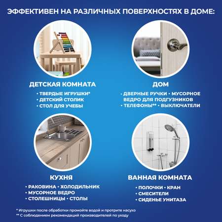 Дезинфицирующие салфетки Lysol Свежесть океана 80 шт