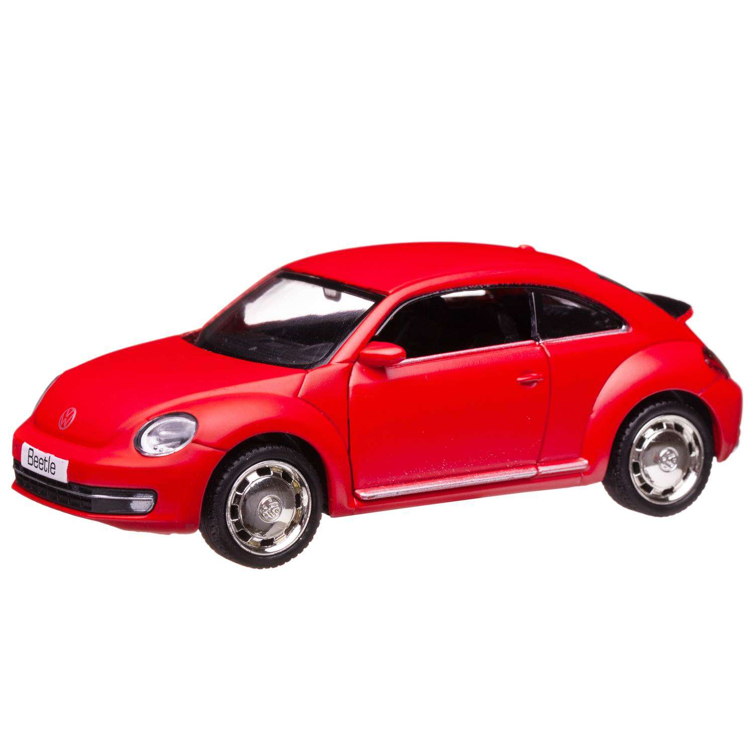 Машина металлическая Uni-Fortune Volkswagen New Beetle 2012 инерционная красная матовая двери открываются 554023M(A) - фото 1