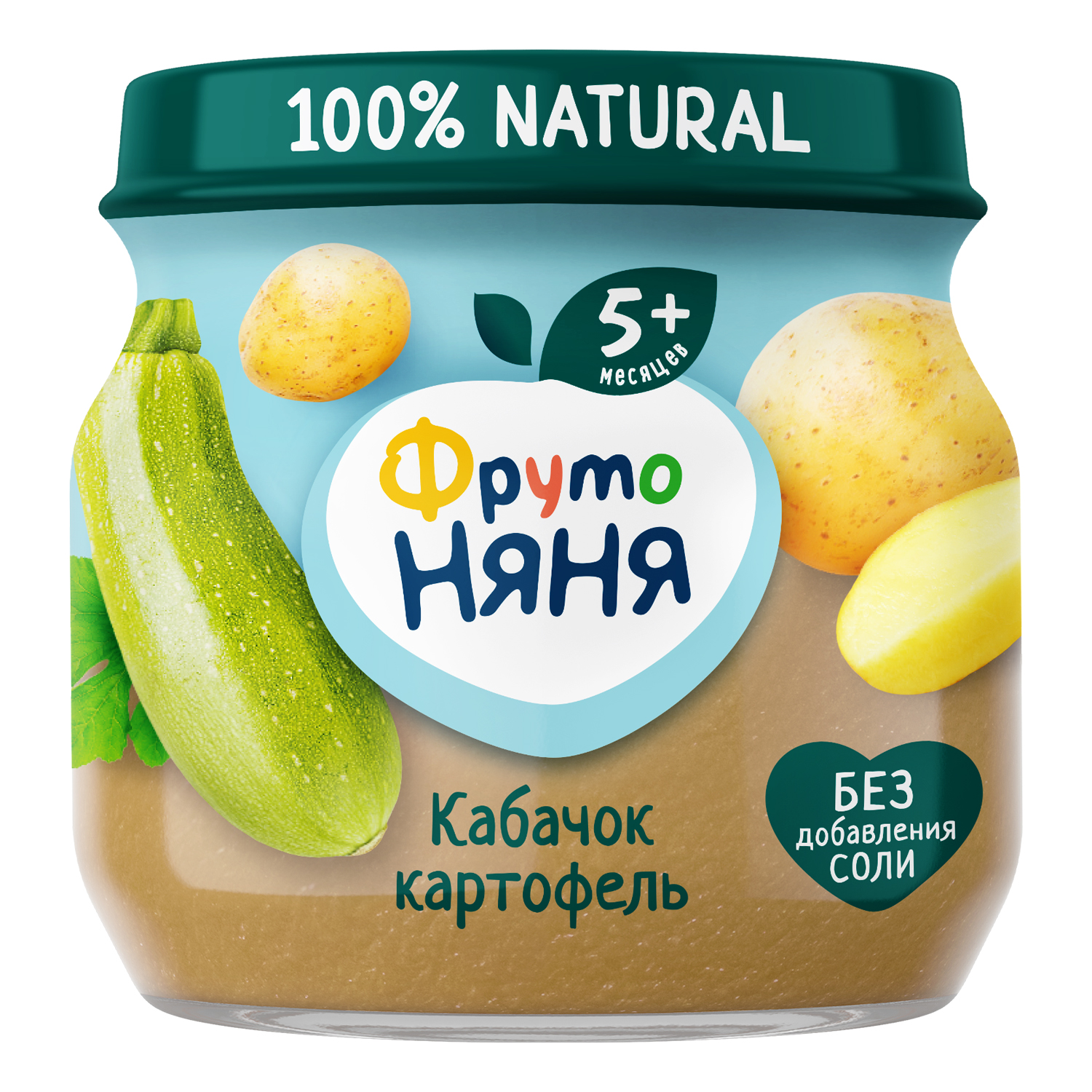 Пюре ФрутоНяня из кабачков и картофеля 80 г с 5 месяцев купить по цене 37 ₽  в интернет-магазине Детский мир