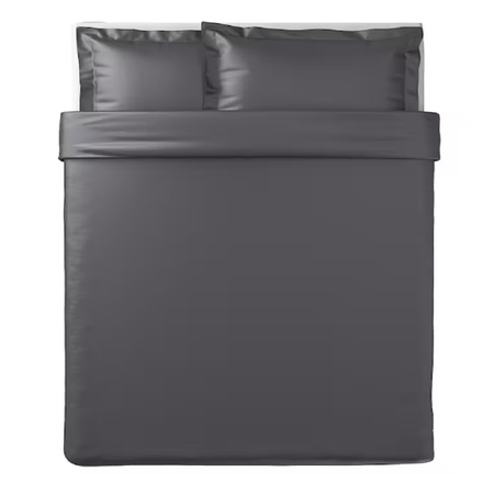 Комплект постельного белья Roomiroom двуспальный MILDJASMIN 200x200/50x70 серый