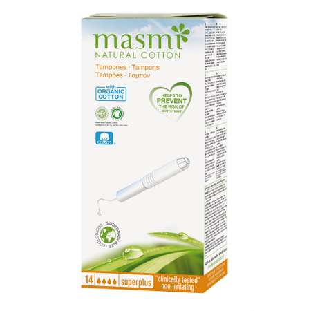 Тампоны Masmi Super Plus из органического хлопка с аппликатором 14шт