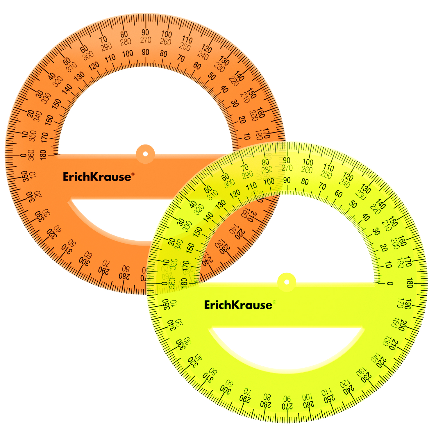 Транспортир ErichKrause Neon 360градусов 12см в ассортименте 49553 - фото 1