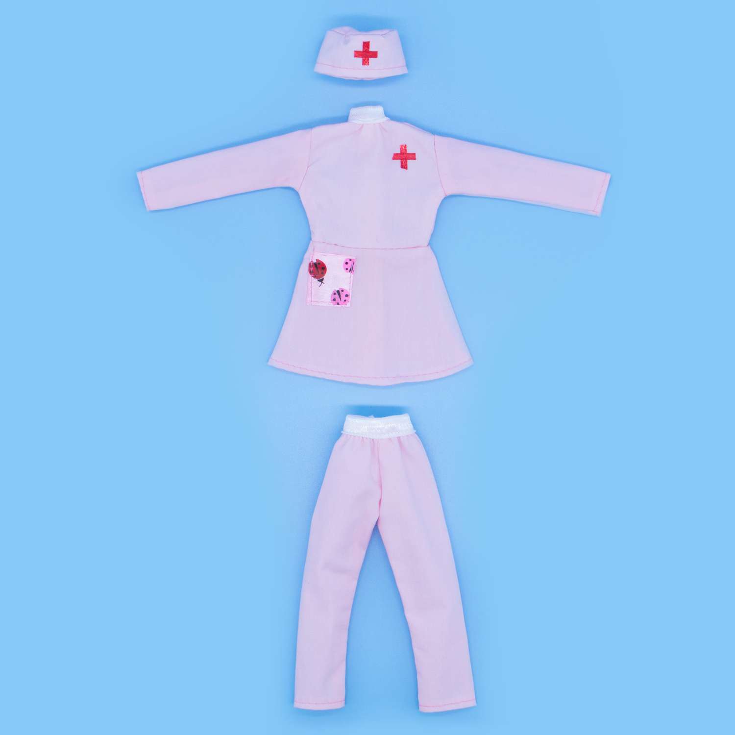 Костюм медсестры Модница для куклы 29 см 4747 розовый 4547розовый - фото 8
