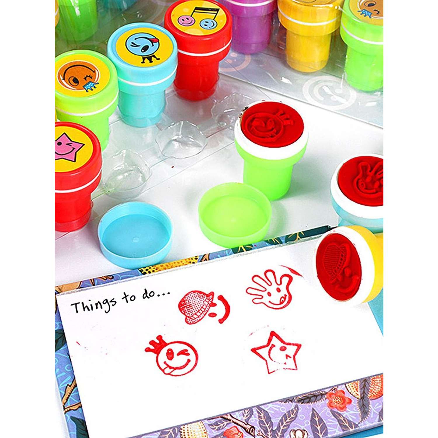 Печати для творчества Darvish цветные с рисунками 10 шт ассорти - фото 2