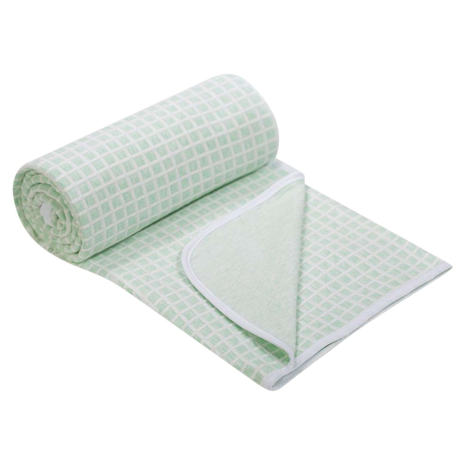 Одеяло-покрывало АртДизайн Клетка - зеленый - фото 1
