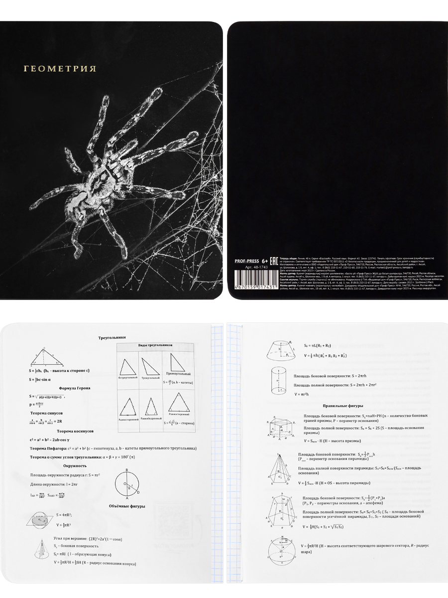 Набор предметных тетрадей Prof-Press blacksoft 48 листов в комплекте 12 штук - фото 10
