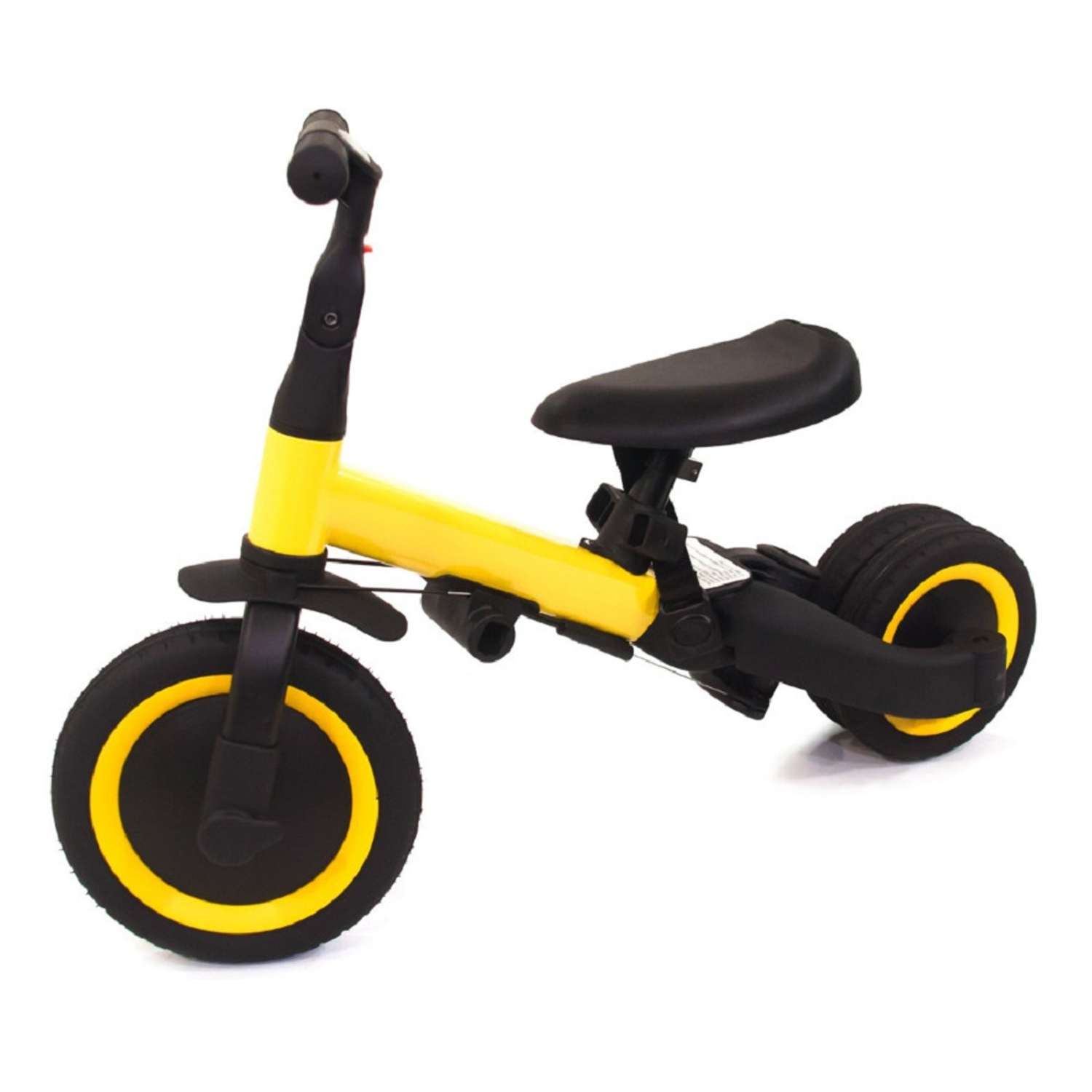 Беговел-велосипед R-Wings детский 4в1 с родительской ручкой желтый - фото 10