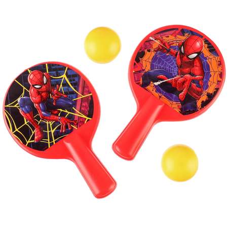 Набор игровой Disney ракетки 8×12 см и два мячика Человек-паук