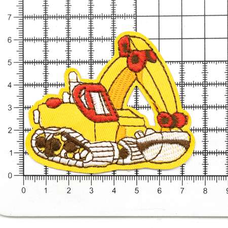 Термоаппликация Hobby Pro нашивка Гусеничный экскаватор 7.7х6.3 см для ремонта и украшения одежды