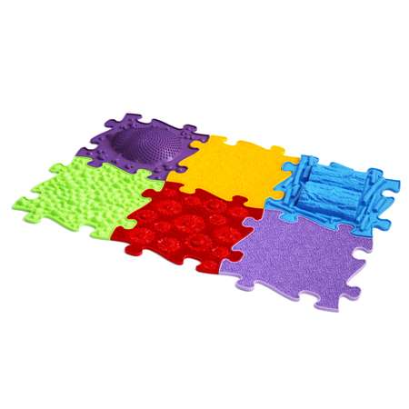 Массажный детский коврик пазл Играпол  развивающий игровой Цветочная полянка