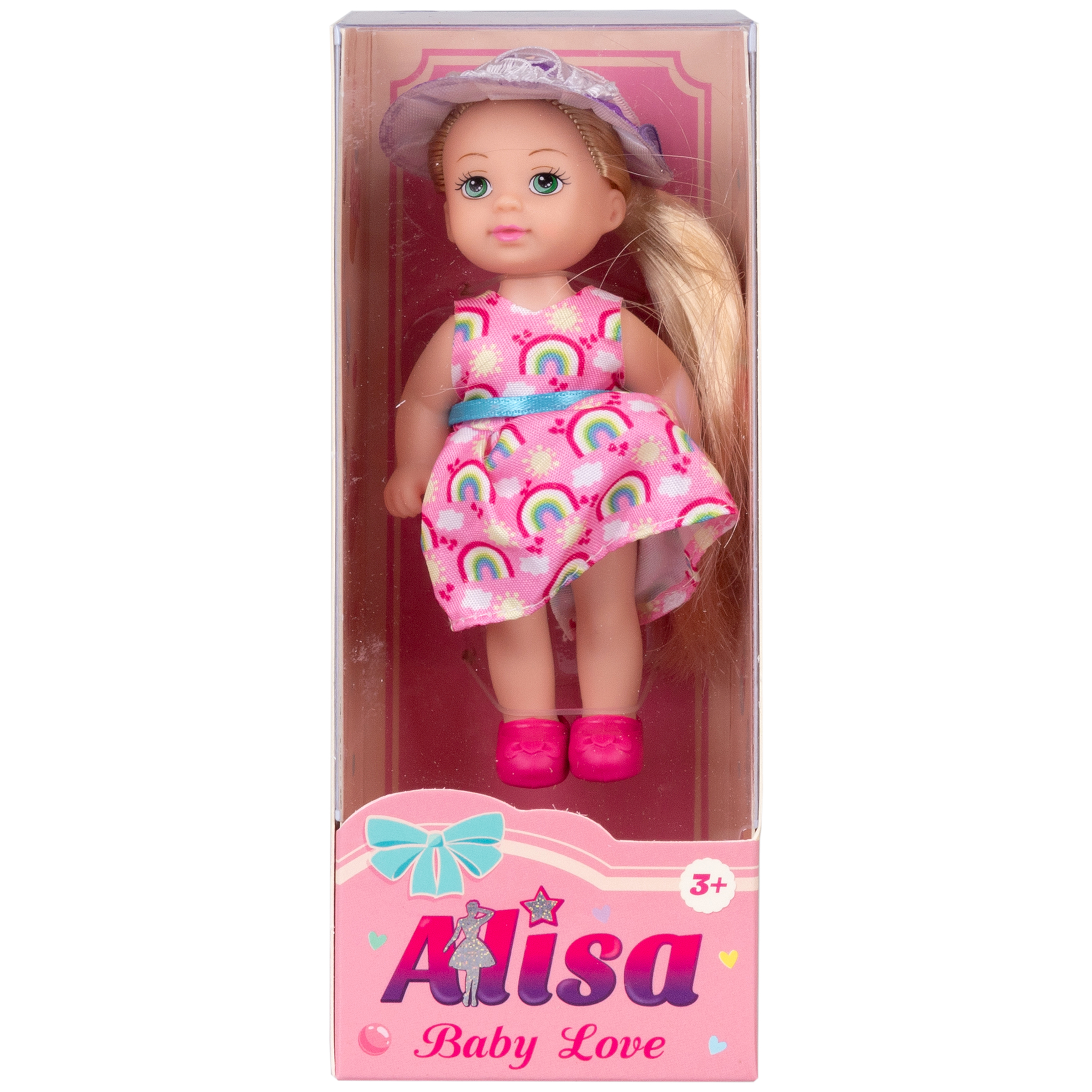 Кукла для девочки Alisa baby love 1TOY малышка мини в летней одежде в розовом платье с радугой 12 см Т25194-1 - фото 3