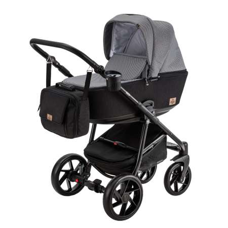 Коляска 3в1 BeBe-mobile Gusto Standart GU21 Черный-Черно-белые квадратики с блестками