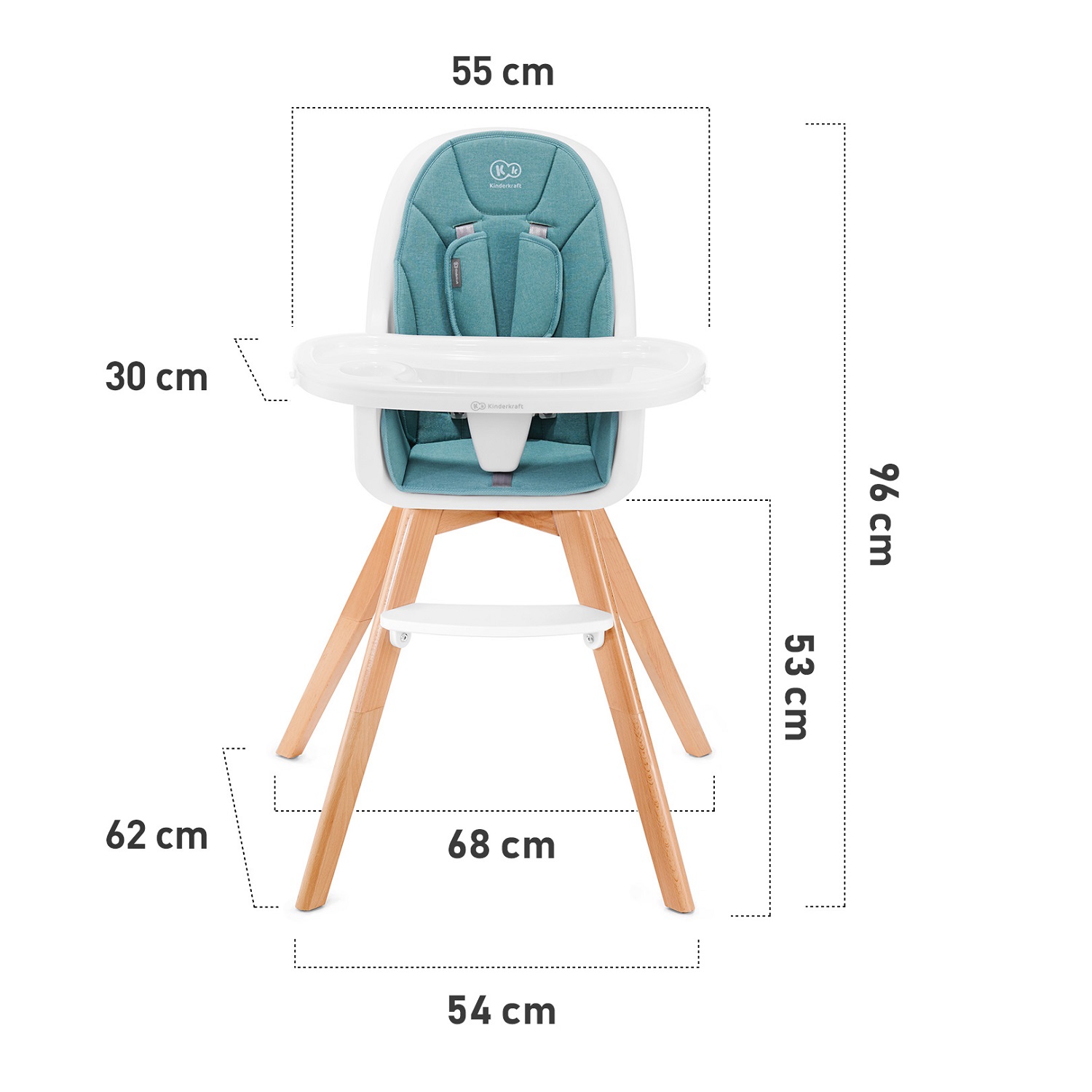 Стульчик для кормления Kinderkraft Tixi Turquoise - фото 23