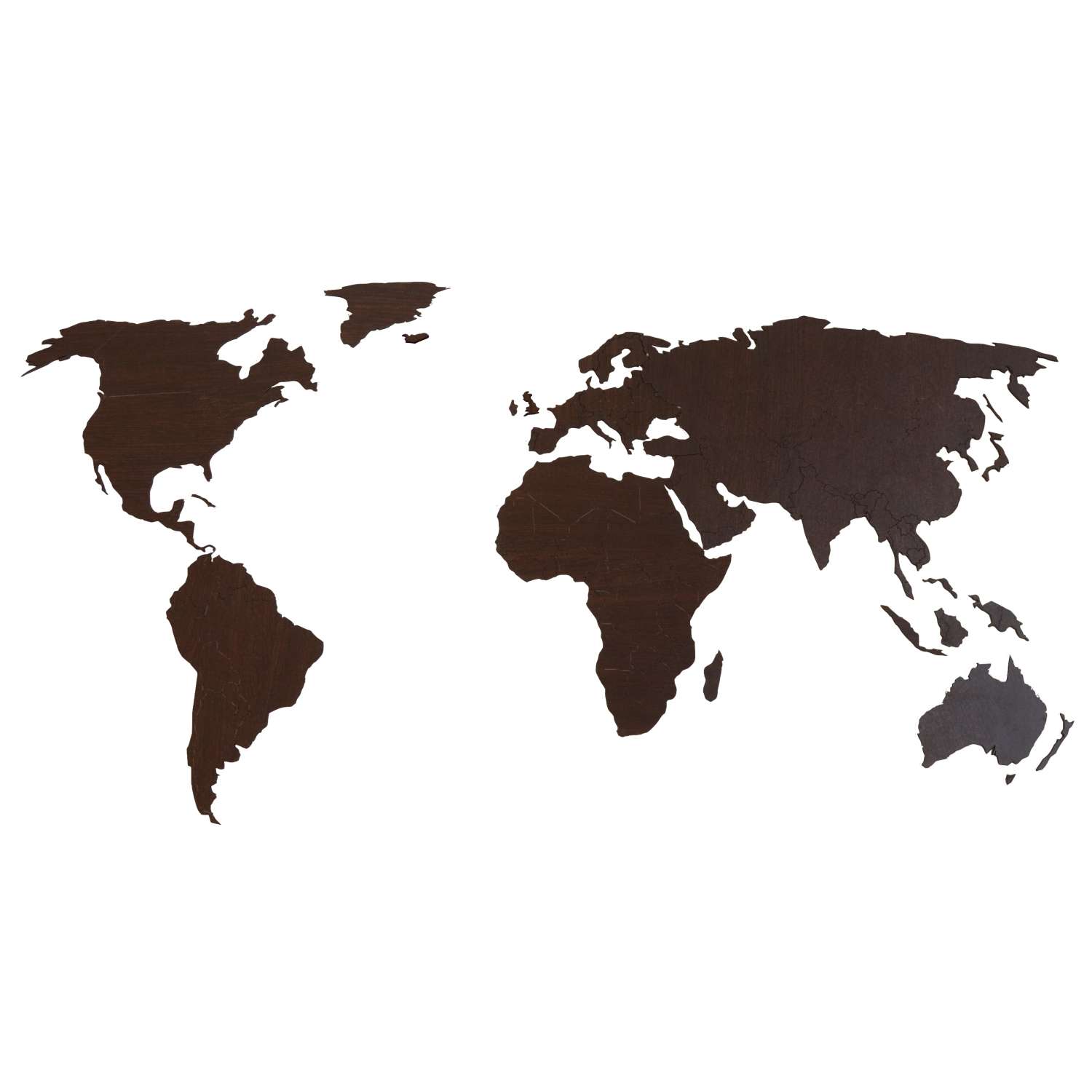 Карта мира настенная Afi Design деревянная 80х40 см венге - фото 1