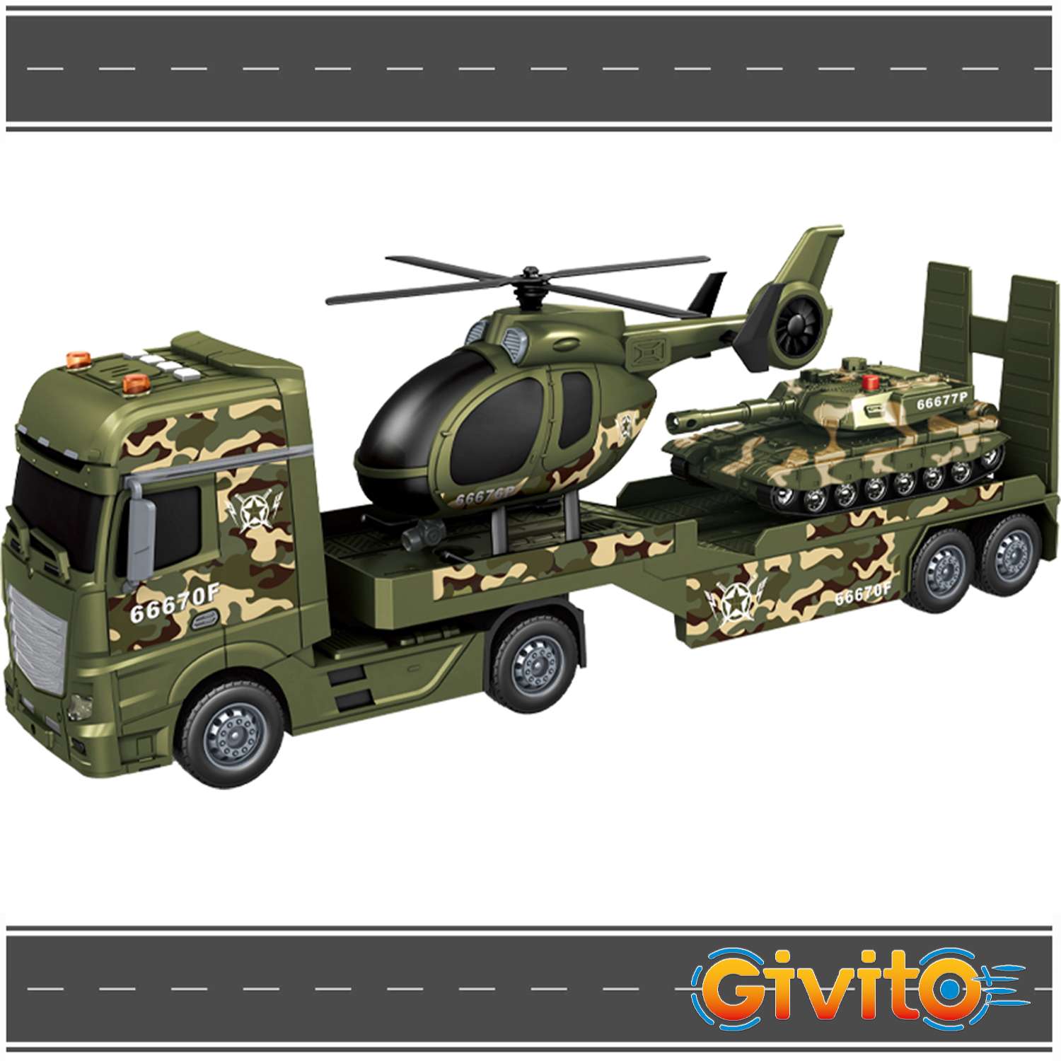 Игровой набор Givito Военный транспортер G235-479 - фото 2