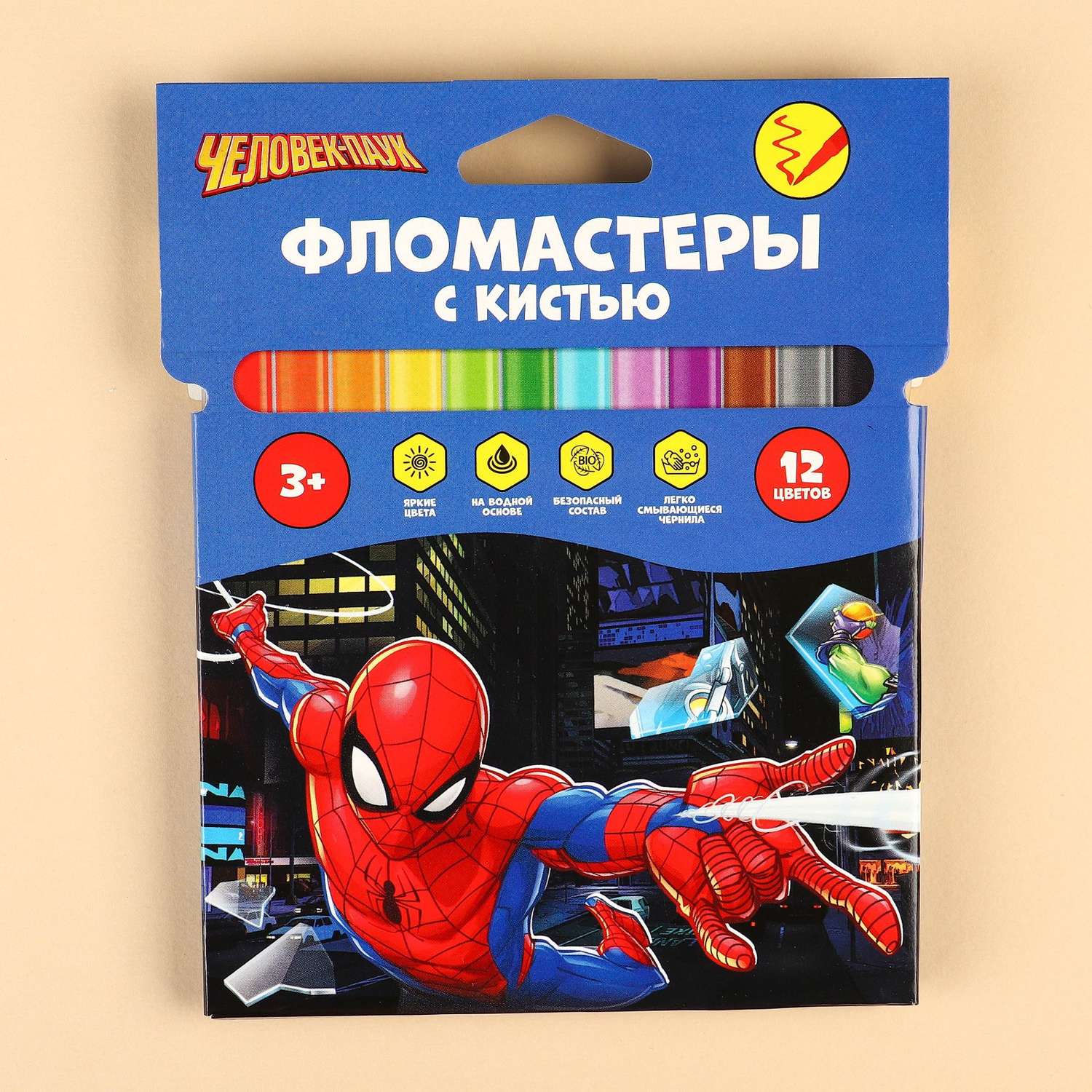 Фломастеры DISNEY(Sofia) с кистью 12 цветов Человек-паук - фото 5