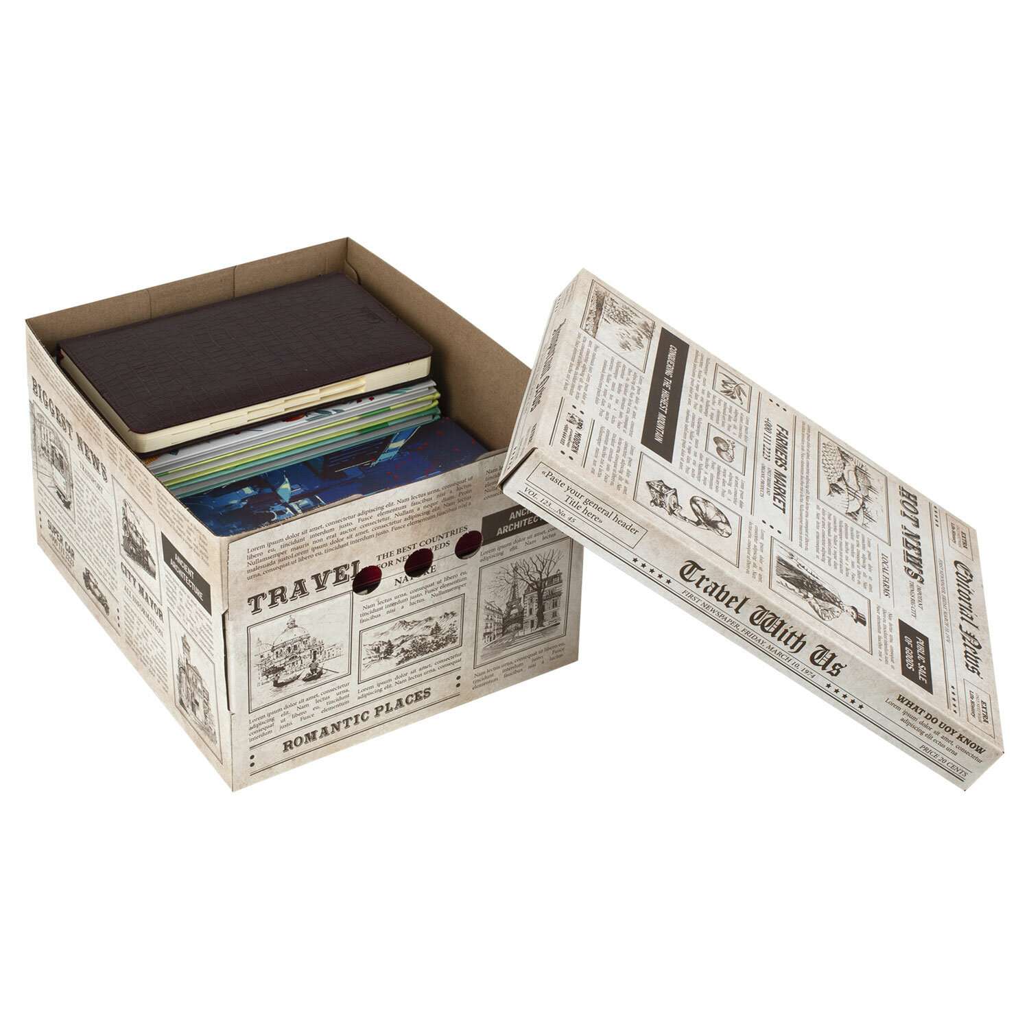 Коробки картонные Brauberg для хранения вещей с крышкой 4 штуки - фото 15