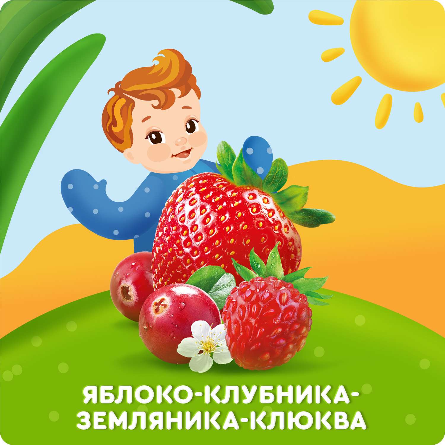 Пюре Агуша Укрепляй-ка яблоко-клубника-земляника-клюква 80г с 6месяцев - фото 2