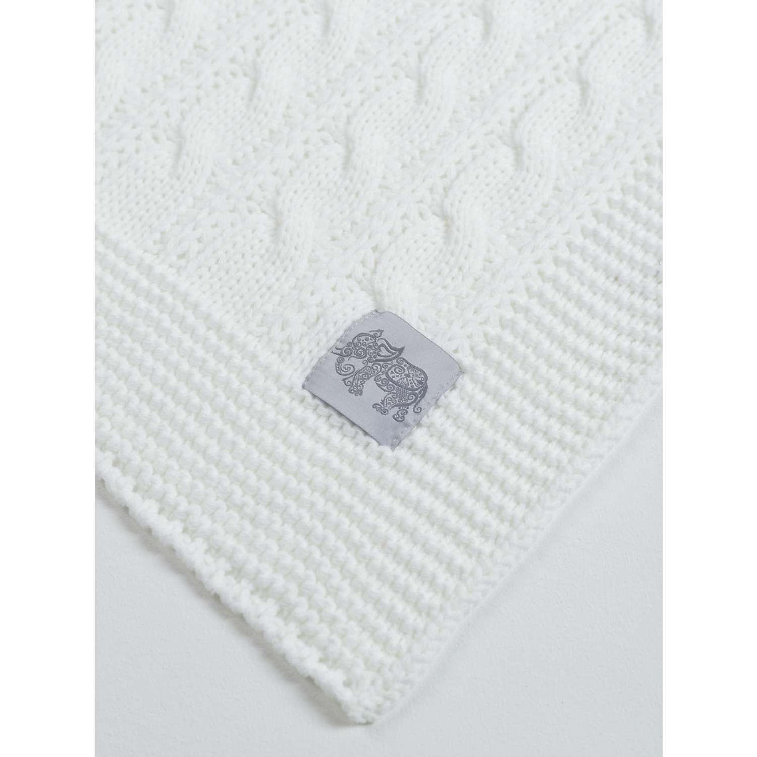 Плед-покрывало детский вязаный WARM WHIFF D-40 белый на выписку в кроватку 90x110 - фото 2