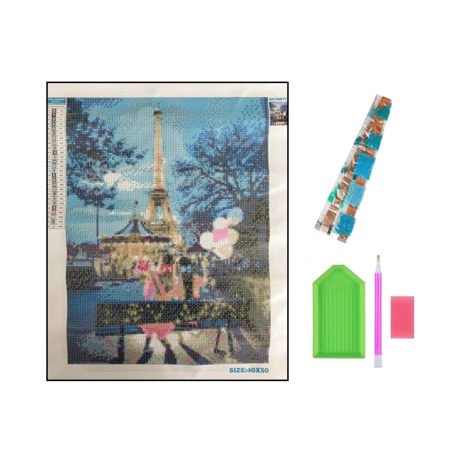 Алмазная мозаика Seichi Девушки в Париже 40х50 см - фото 3