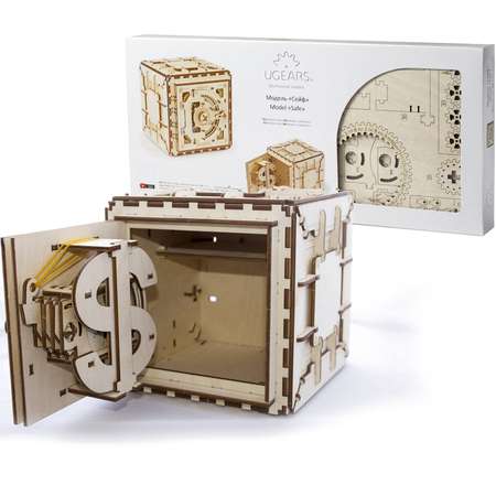 Сборная деревянная модель UGEARS Сейф 3D-пазл механический конструктор